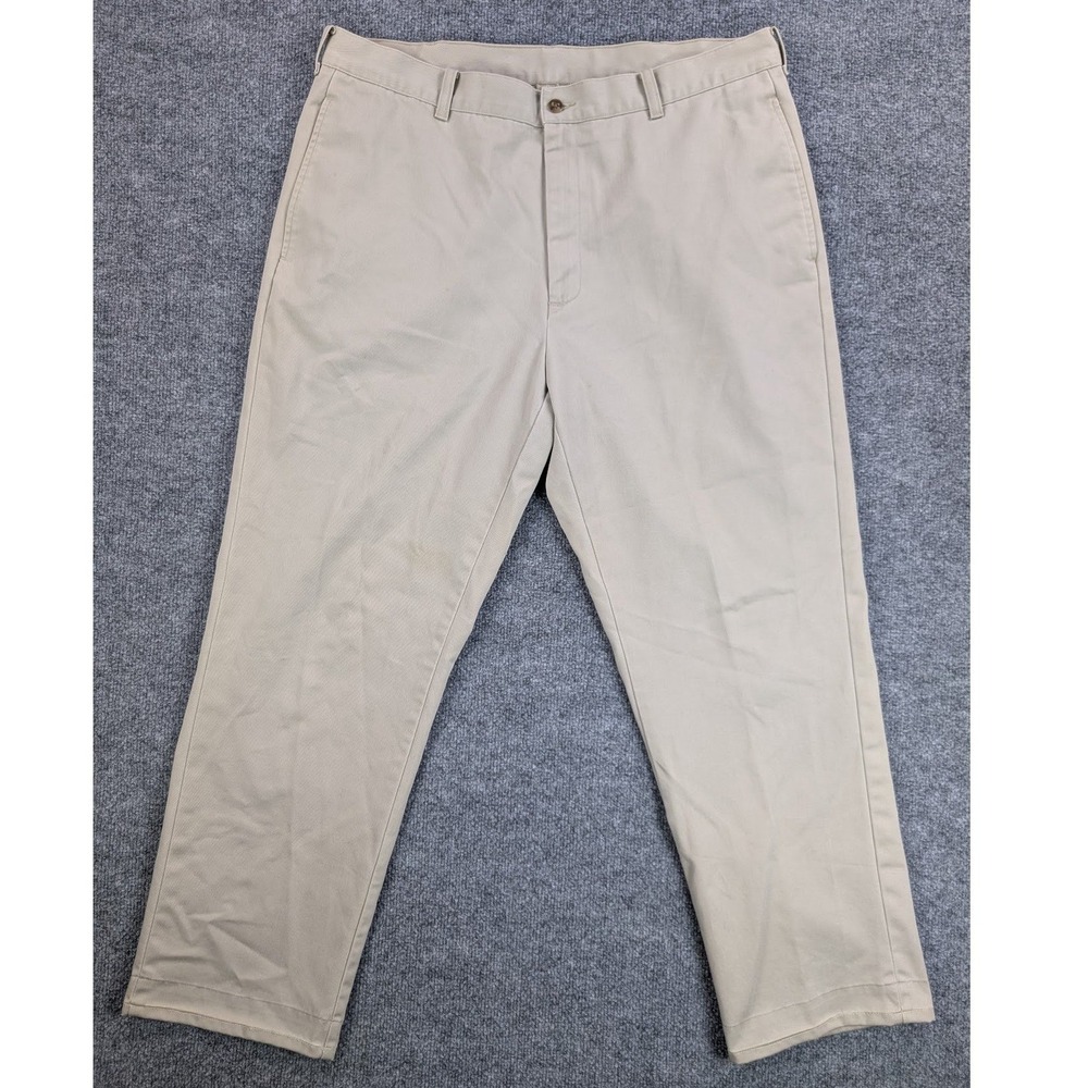 Brooks Sport Chino Pants Mens 38x30 Khaki Tan Straight Leg 100% Cotton